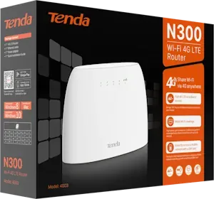 Tenda N300 4G03 4G LTE Router mit SIM-Karten-Slot, Weiß